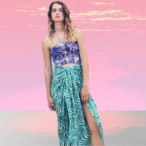 NWT ZARA JACQUARD CUTOUT TOP